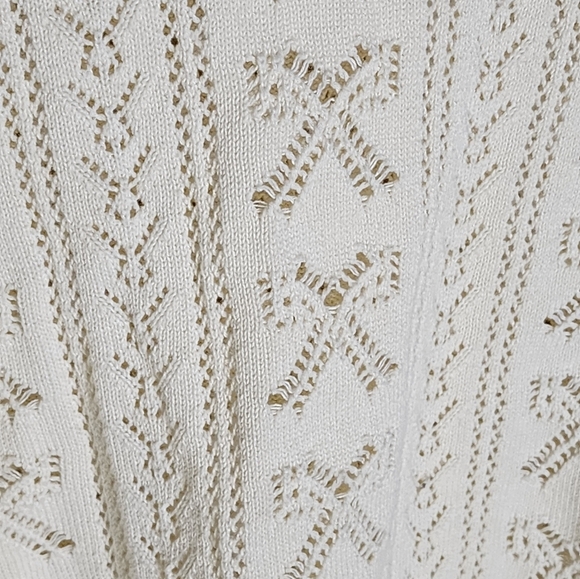 LoveShackFancy Cream Cable Knit Crew Neck Sweater - Picture 4 of 9